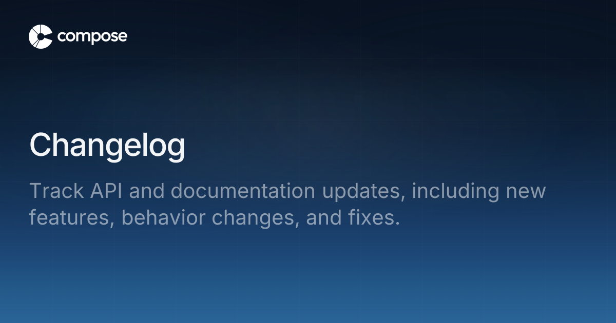 Changelog | Compose Finance Docs