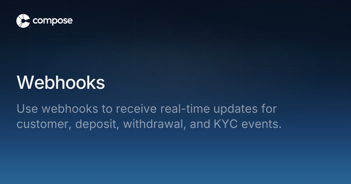 Webhooks | Compose Finance Docs